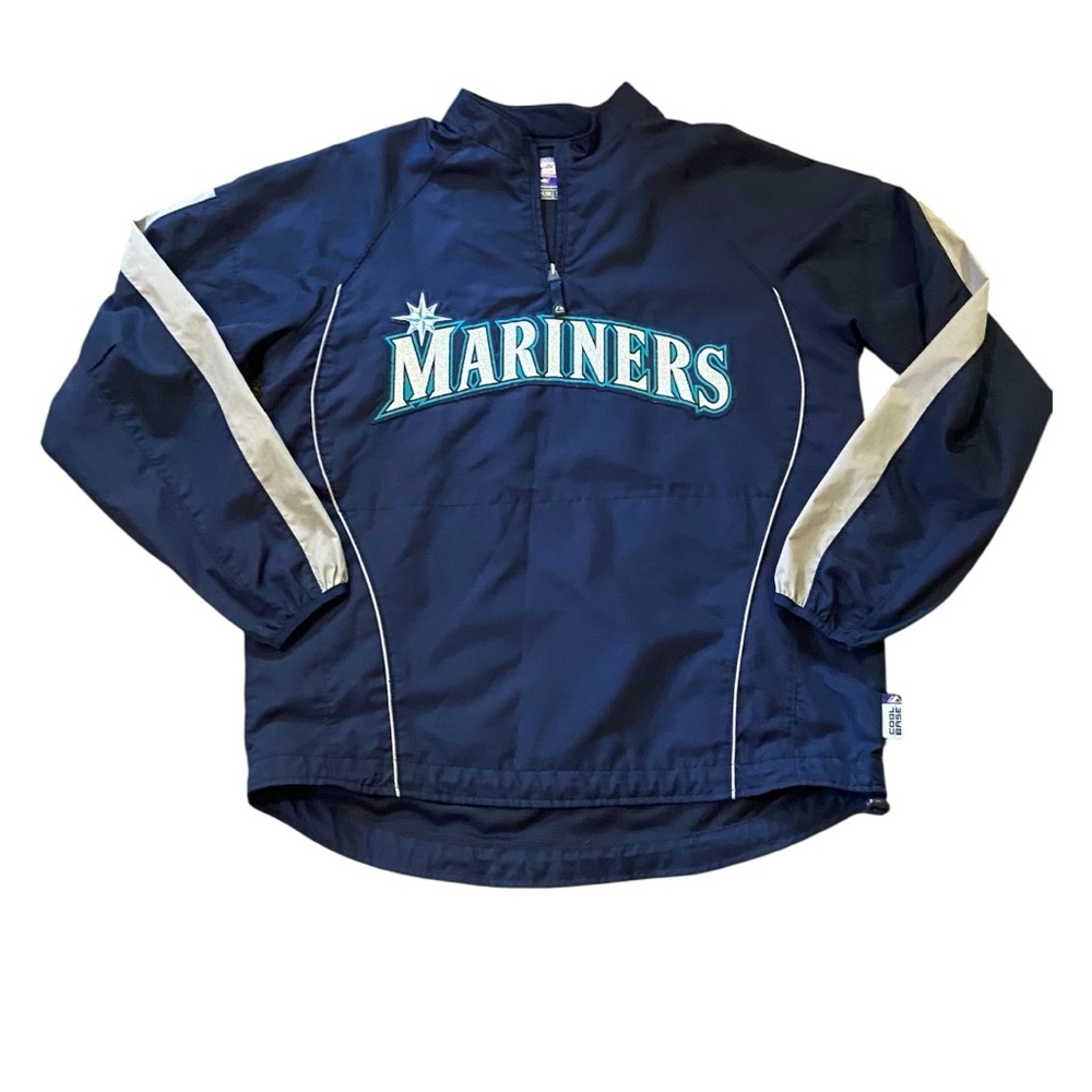 Majestic Seattle Mariners Pullover Jacket ~ M